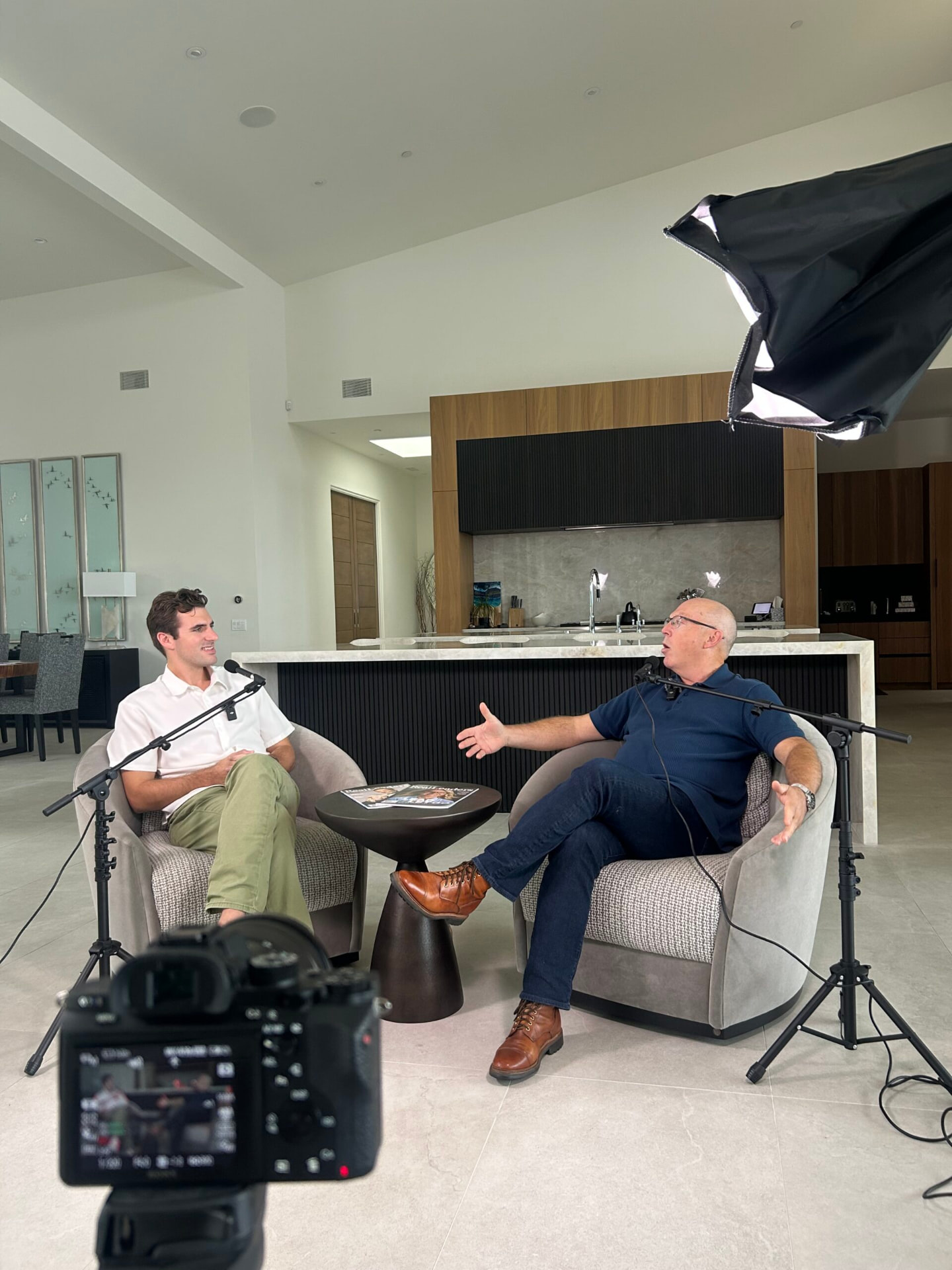 A Real Leaders interview being recorded